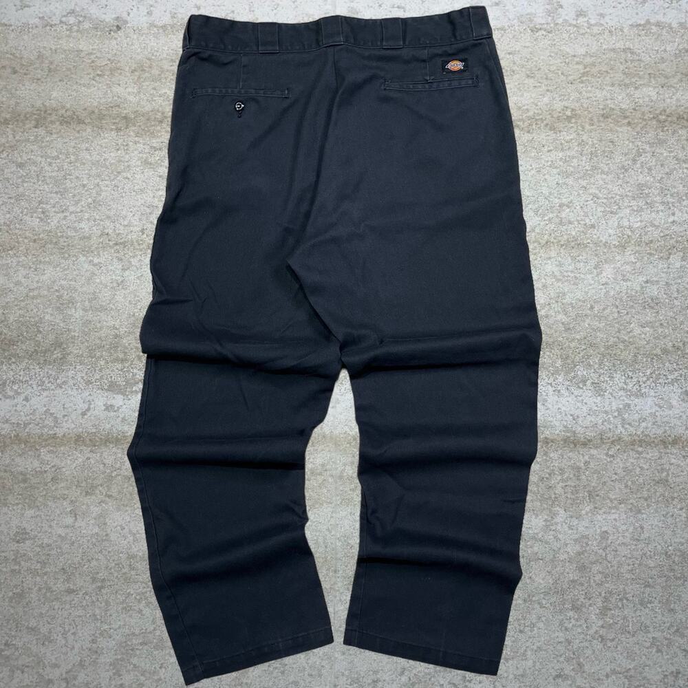 Vintage 90s Dickies Khakis Pants 36x30 Baggy Fit Jet Black Flat Front Work Wear